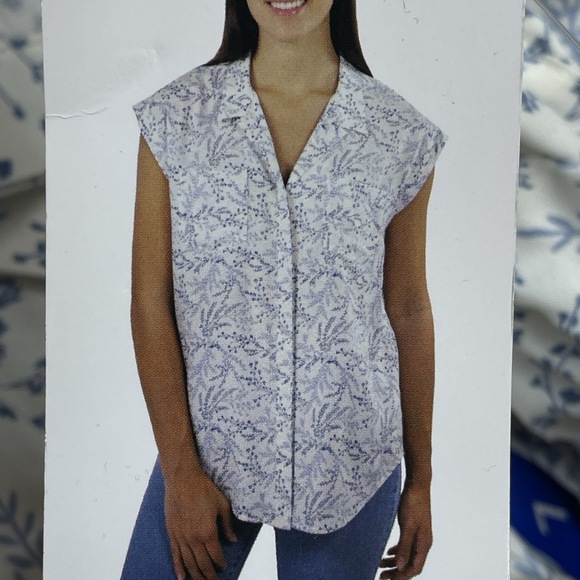 JACHS Girlfriend Tops - 💥 JACHS Girlfriend Women's L Blouse White Rayon H0517